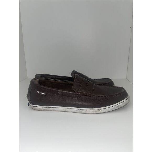 Cole Haan Grand OS Pinch Maine Classic Brown Leather Penny Loafers Mens 12M - Picture 6 of 10
